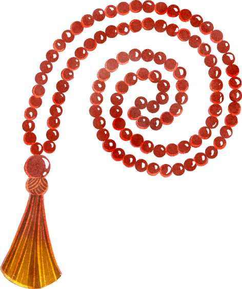 Watercolor Buddhism Carnelian 108 Bead Mala